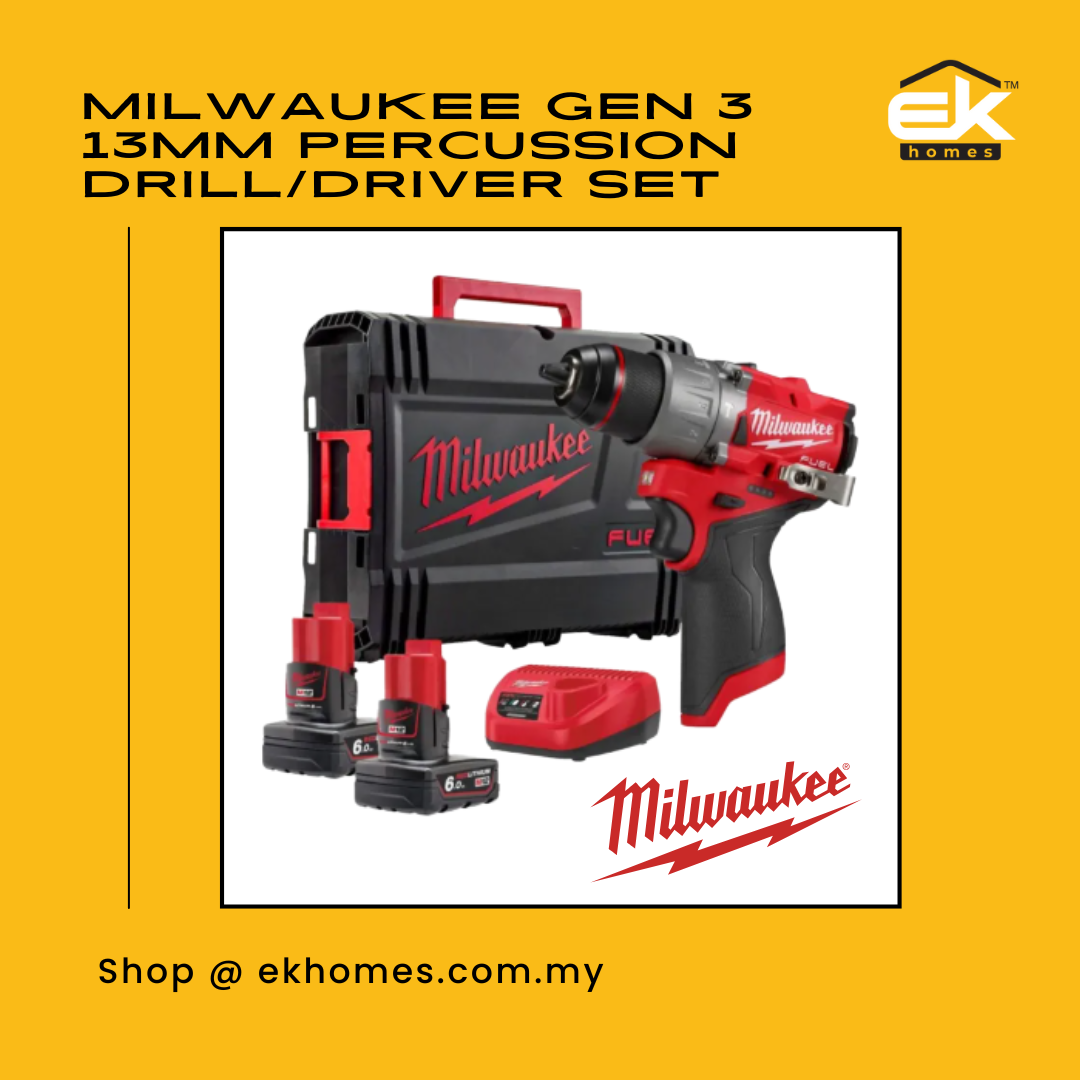 Milwaukee GEN 3 13mm Percussion Drill/Driver Set