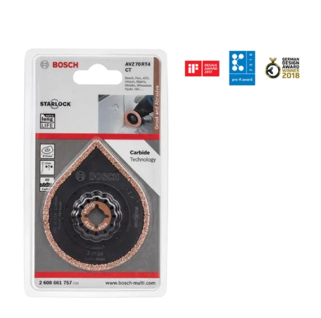 Bosch 1pcs AVZ 70 RT HM-RIFF Grout and Mortar Remover , 3Max