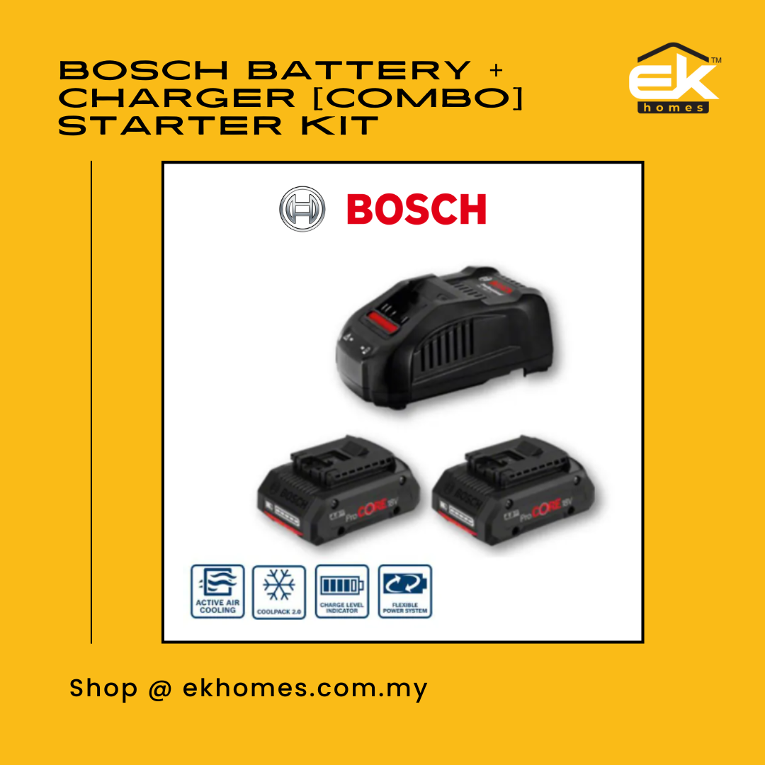 Bosch 2x ProCORE 18V 4.0Ah Battery + GAL1880 CV Fast Charger Professional Starter Kit
