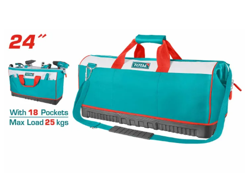 Total Tools Bag (24"/Max Load 25kg) 18 Pockets + Adjustable Shoulder Strap 