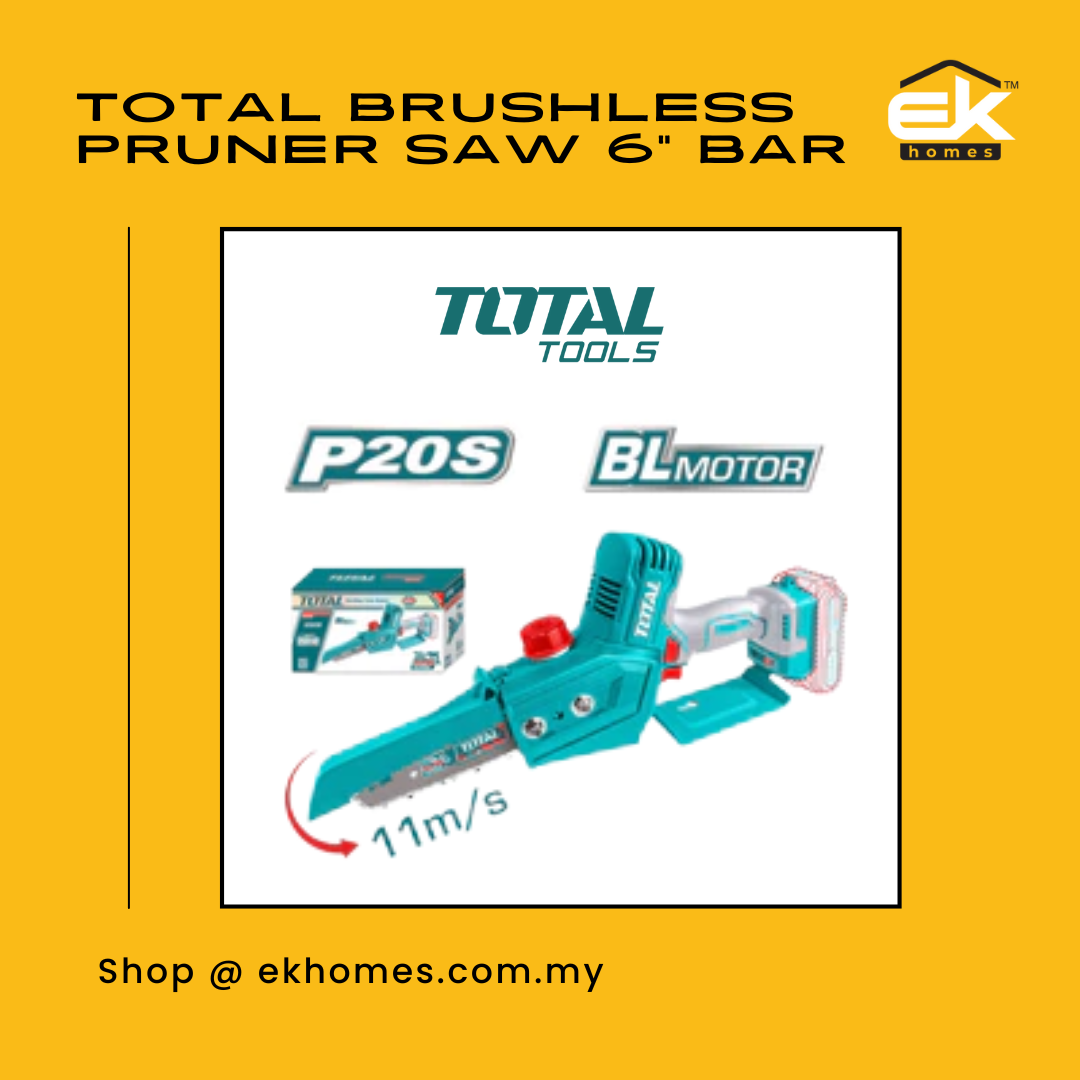 Total Li-ion Mini Chain Saw With Brushless Motor Set + Electronic Brake (6"/20V) 