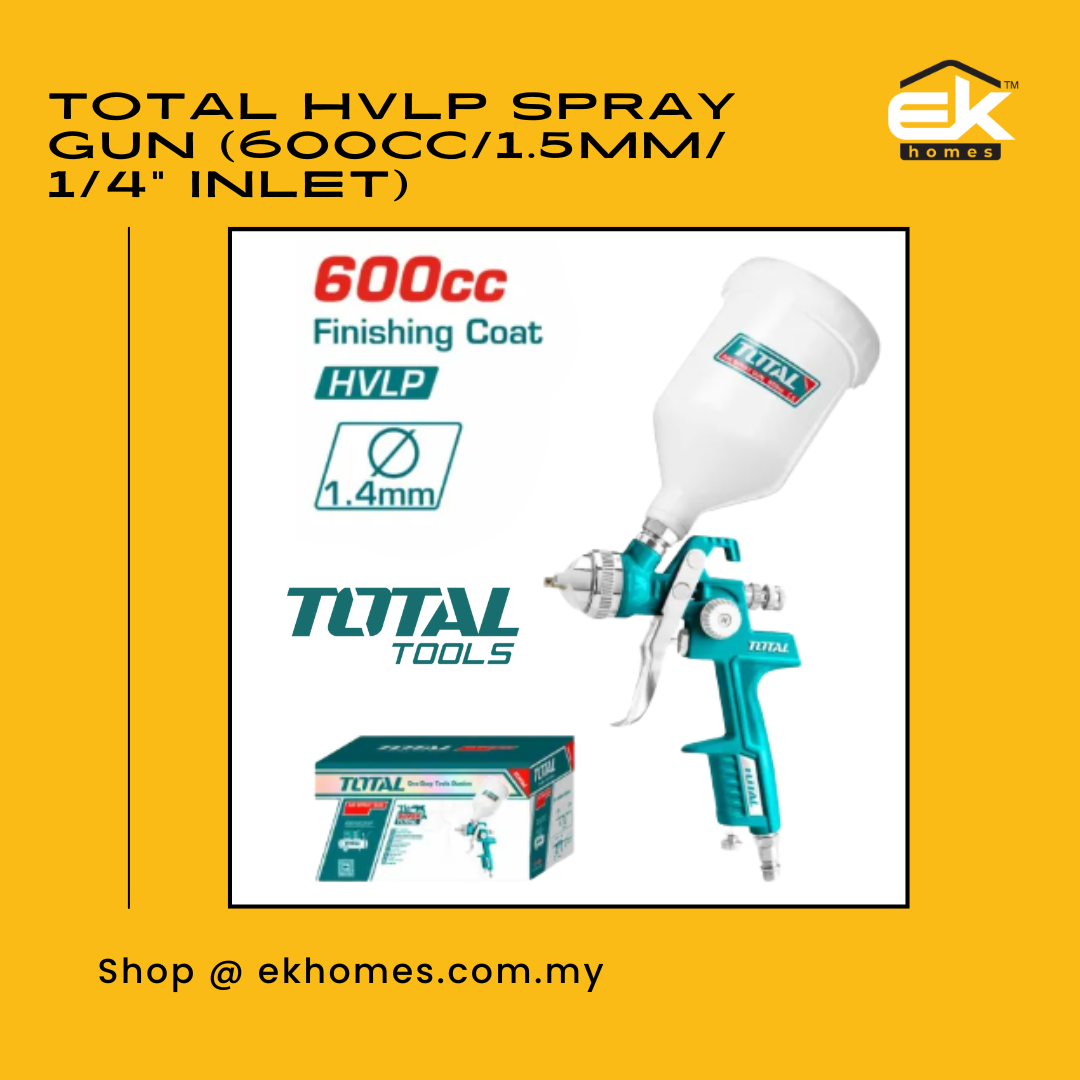 Total HVLP Spray Gun (600cc/1.5mm/1/4" Inlet) 
