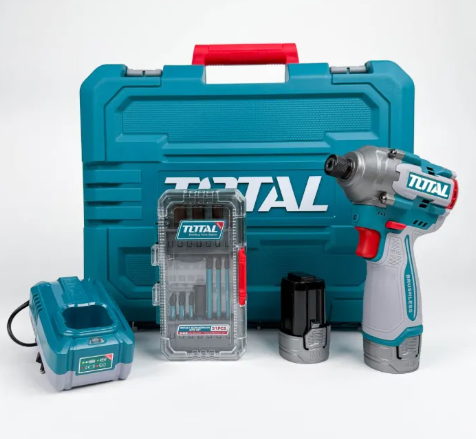 Total Li-ion Impact Driver (16V/170Nm) + 2.0Ah Battery (2 Pcs) + Charger + Accessories + Case 