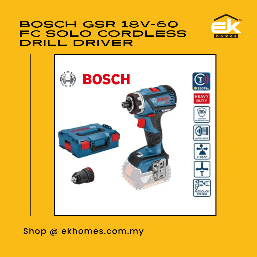 BOSCH GSR 18V-60 FC SOLO Professional Cordless Drill Driver Without Battery and Charger