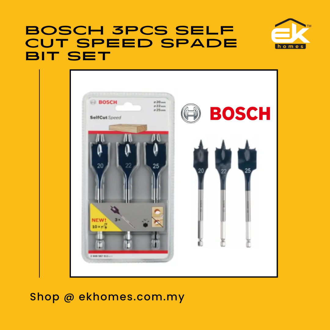 BOSCH 3pcs Self Cut Speed Spade Bit Set (20/22/25mm) 