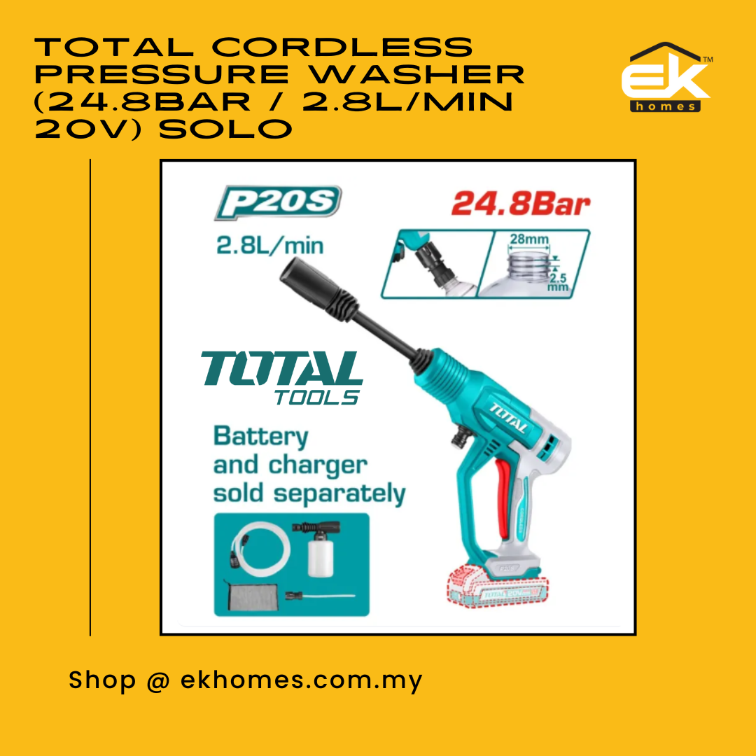 Total Cordless Pressure Washer (24.8Bar / 2.8L/min 20V) SOLO