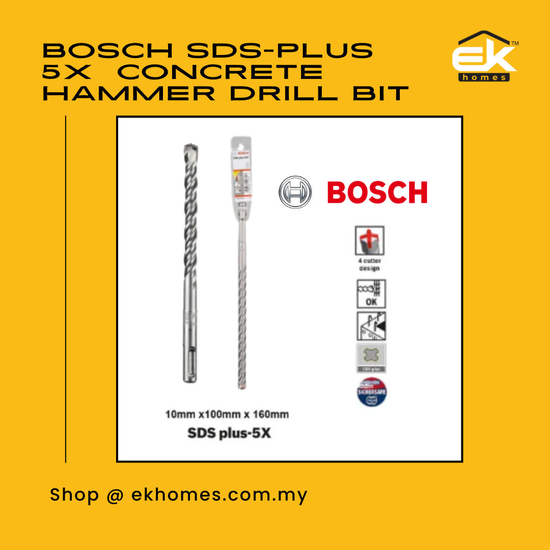 Bosch SDS-Plus 5X Masonry & Reinforced Concrete Hammer Drill Bit (10mm x 100mm x 160mm)
