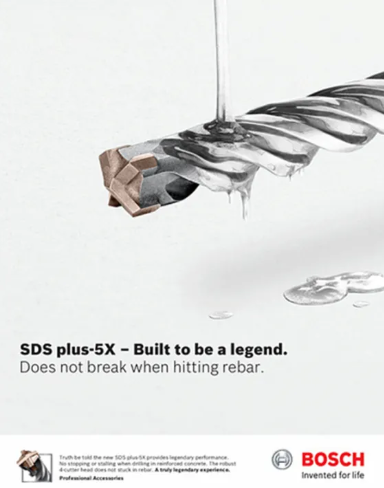 Bosch SDS-Plus 5X Masonry & Reinforced Concrete Hammer Drill Bit 14x150x210mm 