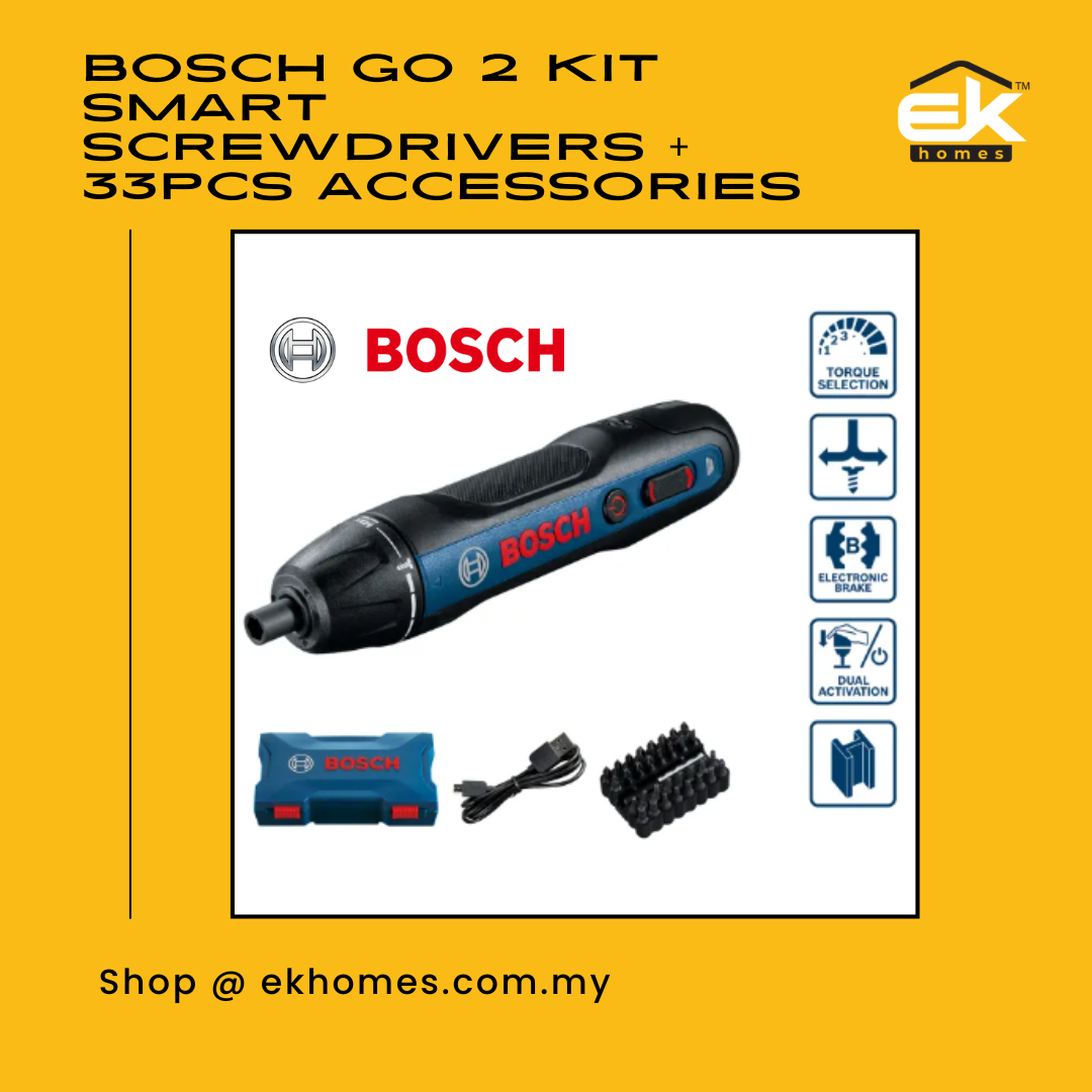 BOSCH Go 2 Kit Smart Screwdrivers + 33pcs Accessories Kit