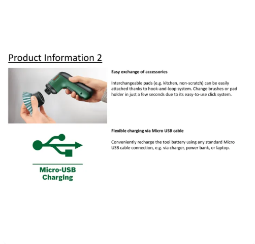 Bosch Home & Garden 3pcs Power Scrubber Green Kitchen Sour Pad 