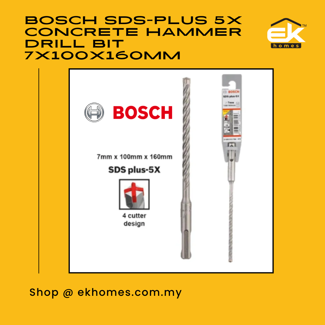 Bosch SDS-Plus 5X Masonry & Reinforced Concrete Hammer Drill Bit 7x100x160mm