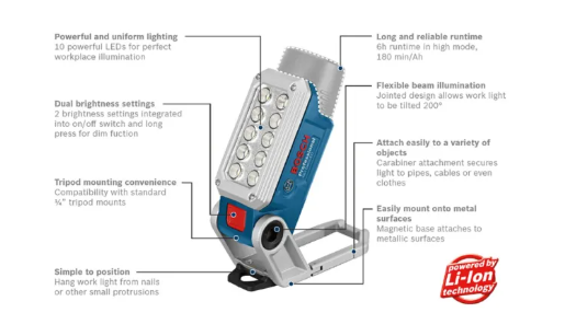 Bosch GLI 12V-330 Solo Professional Cordless Light Without Battery & Charger