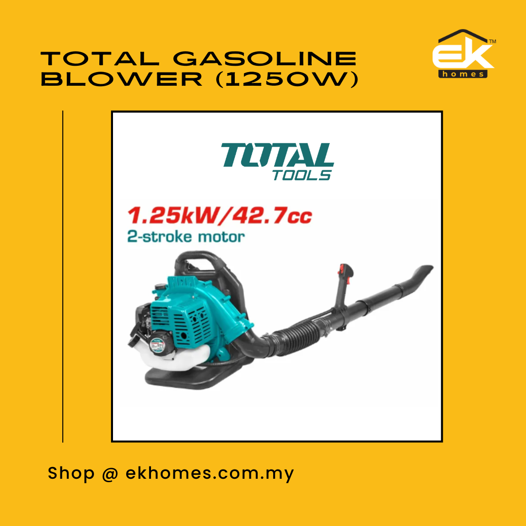 Total Gasoline Blower (1250W), Flow Rate: 0.2m3/s, 2-Stroke Engine, 42.7cc, 1L Fuel Tank