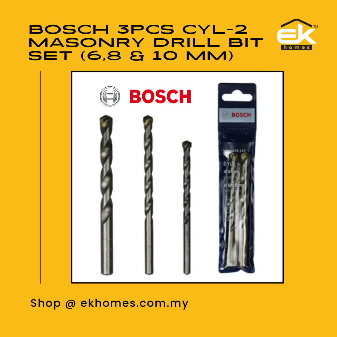 Bosch 3pcs CYL-2 Masonry Drill Bit Set (6,8 & 10 mm)