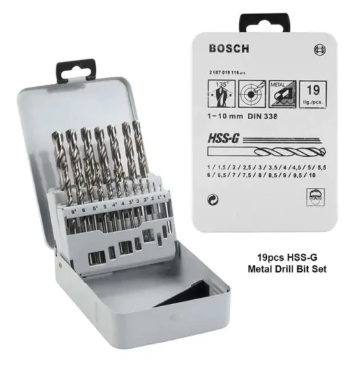 Bosch 19pcs HSS-G Din 338 Metal Drill Bit Set 