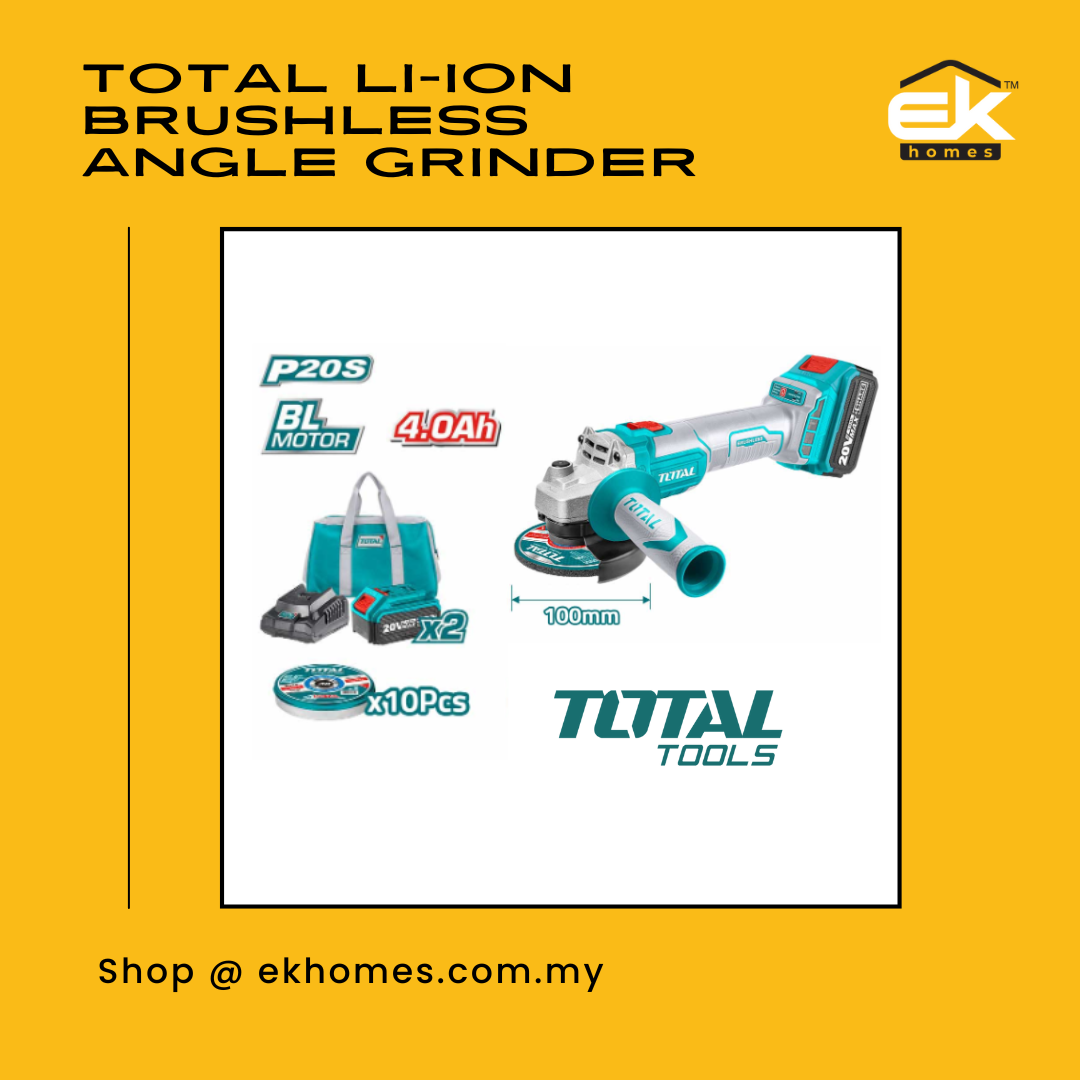 Total Cordless Li-Ion Brushless Angle Grinder Set