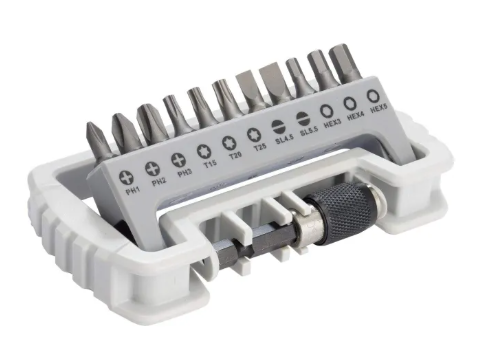 Bosch Compact 11+1 Screwdriver Bit Set With One Magnetic Extension 