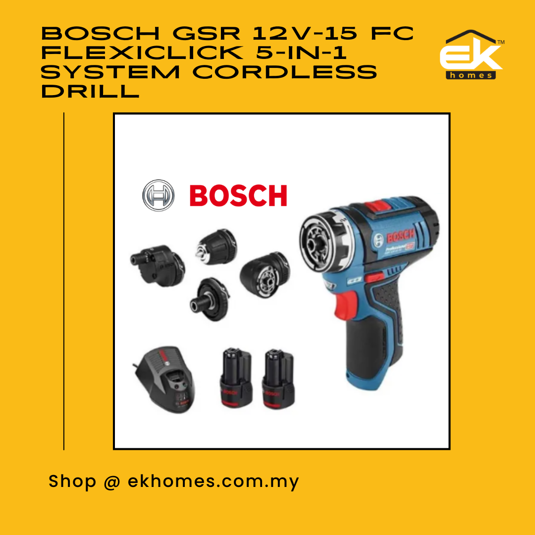 Bosch  GSR 12V-15 FC FlexiClick 5-In-1 System Cordless Drill Driver