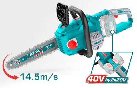 Total  Li-ion Chain Saw (16"/40cm/SOLO) Brushless Motor + Quick Chain Brake + Auto Lubrication P20S 20V 