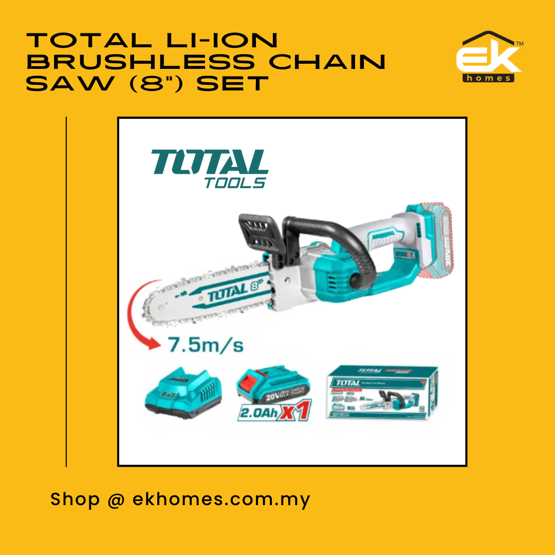 Total Brushless Chain Saw (8") Set w/ Battery + Charger