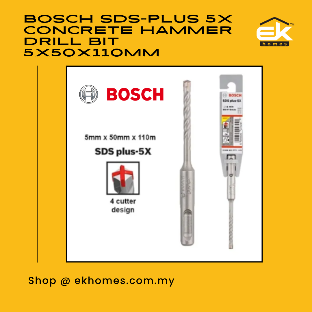 Bosch SDS-Plus 5X Masonry & Reinforced Concrete Hammer Drill Bit 5x50x110mm 