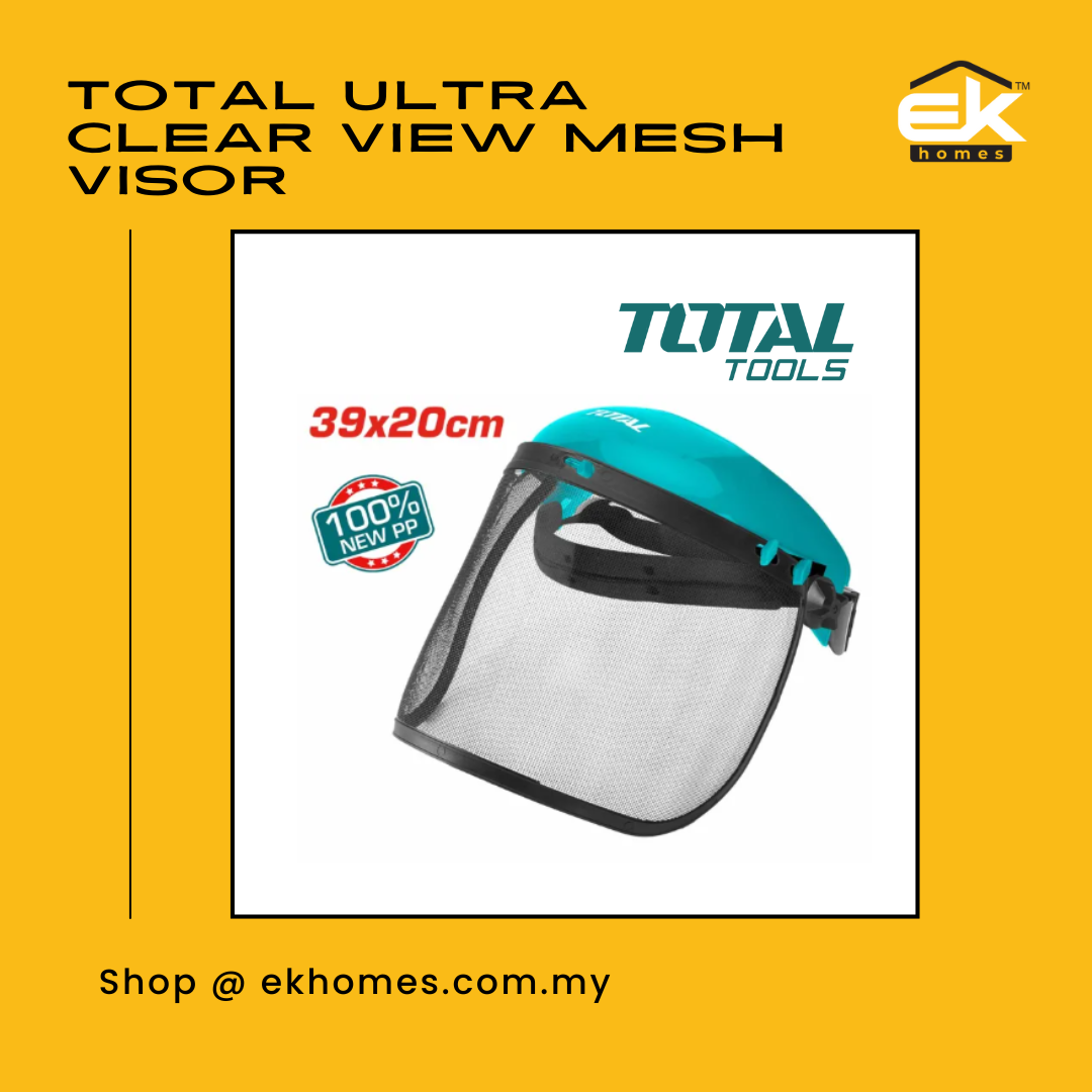 Total Ultra Clear View Mesh Visor, Brim Hat Protects Forehead from External Impact, Fitted w/ Adjustable Knobs