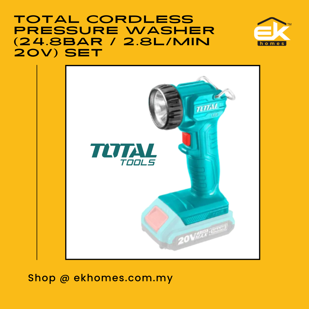 Total Li-ion Cordless Work Lamp (150 Lumens), 90 Degree Head + Hook, Portable 1.5W LED, P20S 20V
