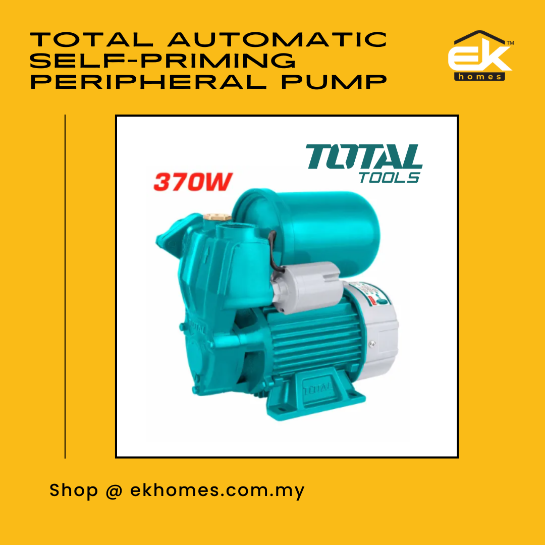 Total Automatic Self-Priming Peripheral Pump (370W, 0.5HP), Max. Head: 28m, Max. Suction: 8m, 1" Pipe, IP4X