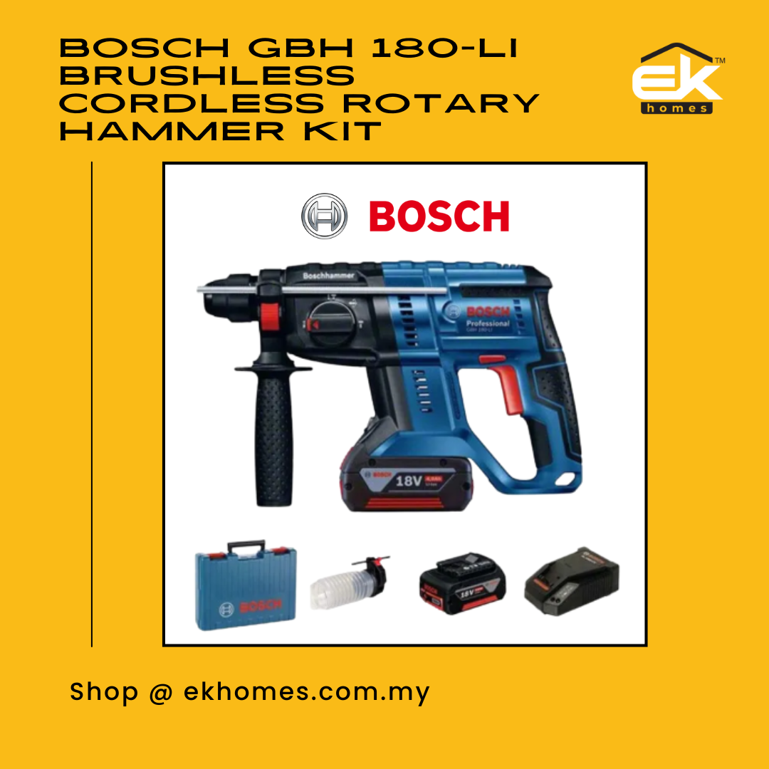 Bosch GBH 180-LI Professional Brushless Cordless Rotary Hammer Kit