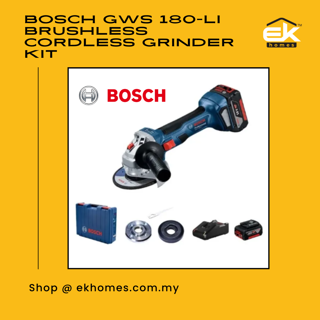 Bosch GWS 180-LI Professional Brushless Cordless Grinder Kit 