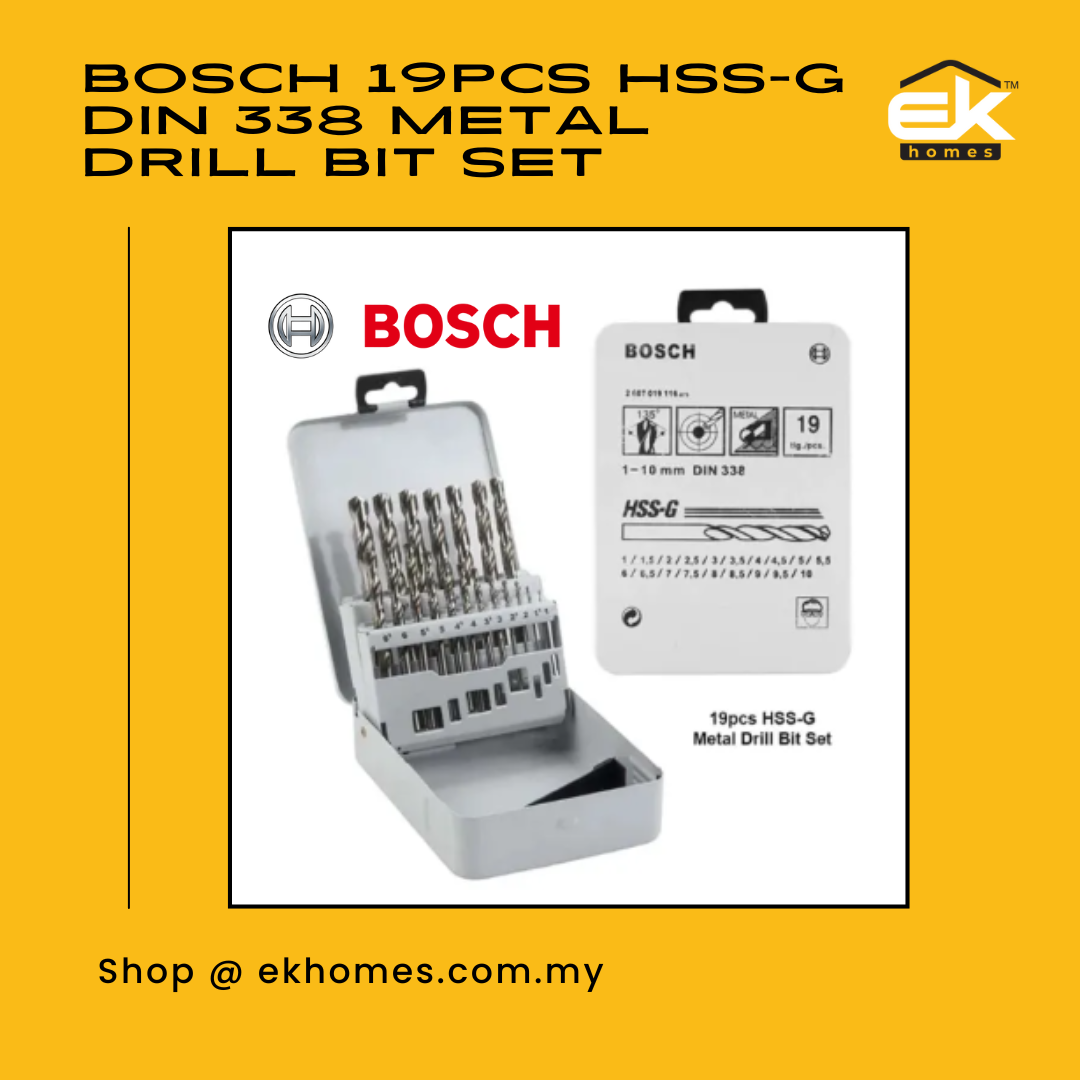 Bosch 19pcs HSS-G Din 338 Metal Drill Bit Set 