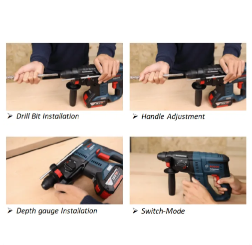 Bosch GBH 180-LI Professional Brushless Cordless Rotary Hammer Kit + 6pcs Accessories