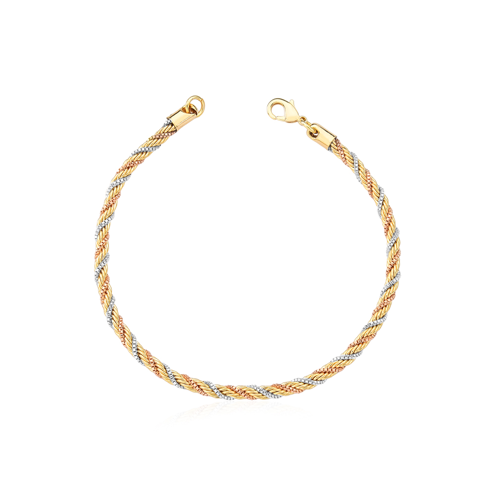 Pulseira trançada 3 cores