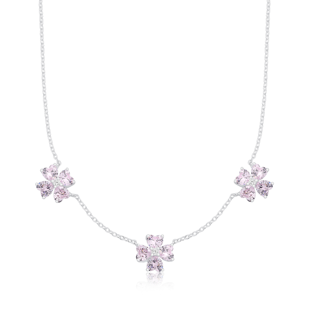 Colar com pingentes de flores