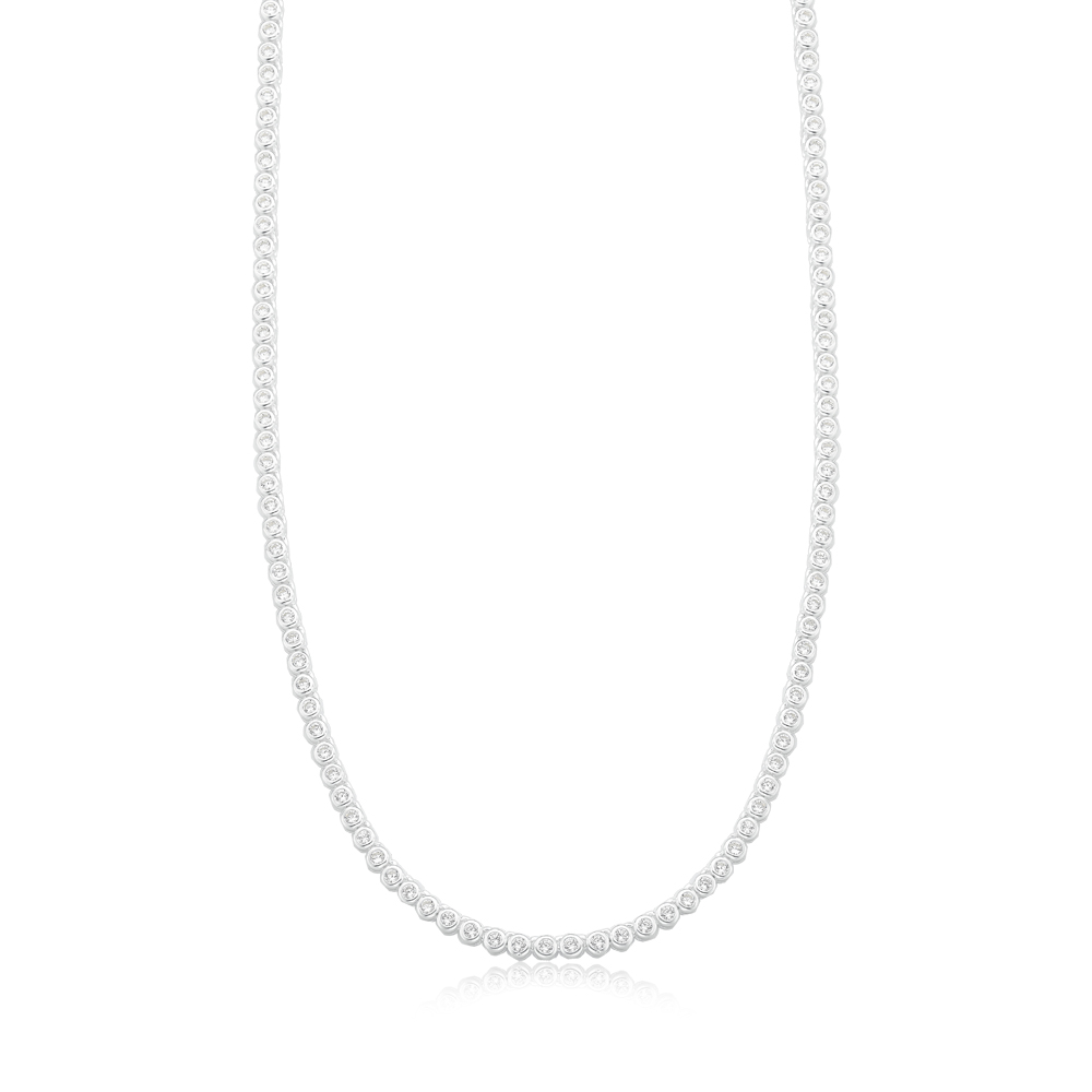 Choker em prata círculos com detalhe em zircônia