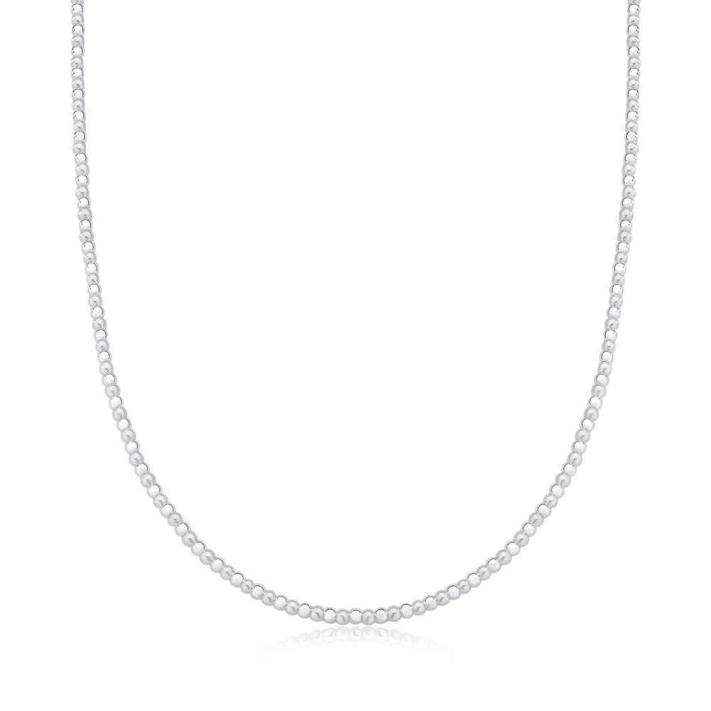 choker de prata em bolas lisas e pérolas