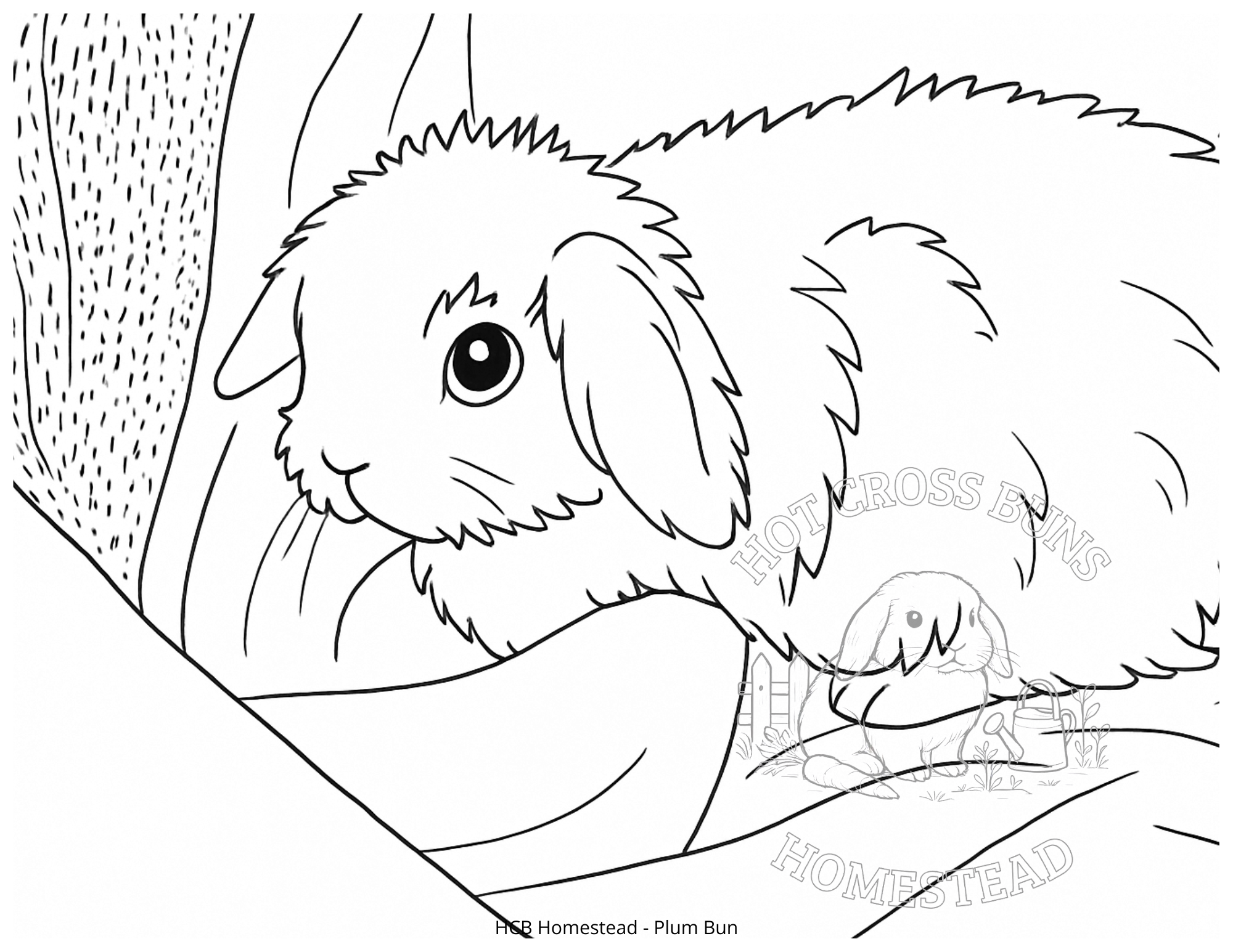 Custom Hot Cross Bun Coloring Book — Single Bunny Edition