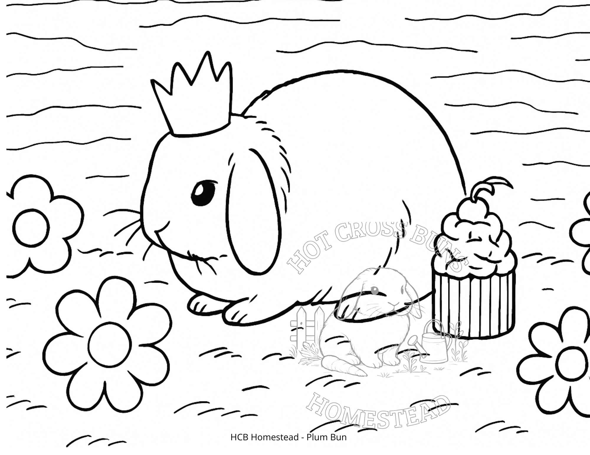 Custom Hot Cross Bun Coloring Book — Single Bunny Edition