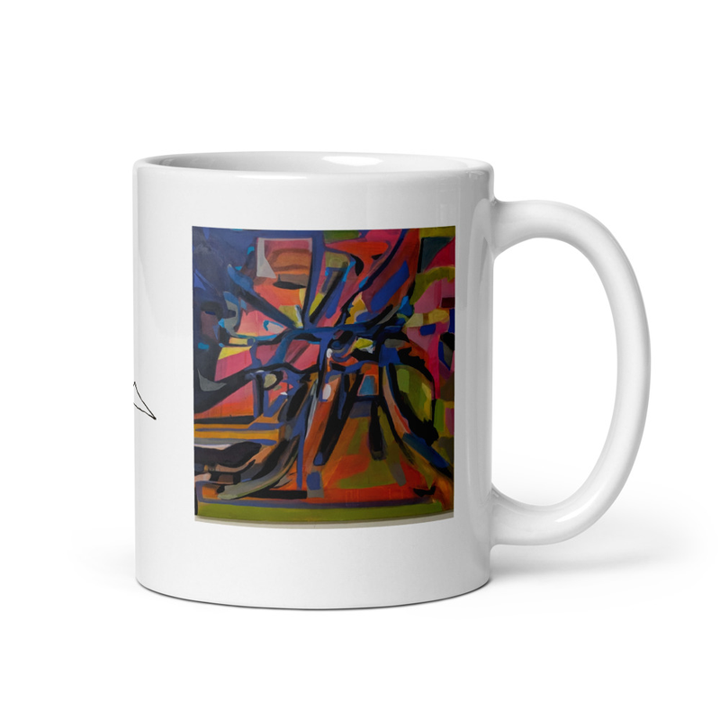 White glossy mug