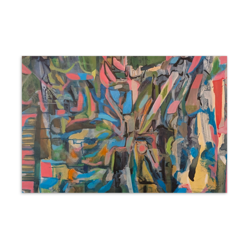 Abstract Expressionist Art on postcard