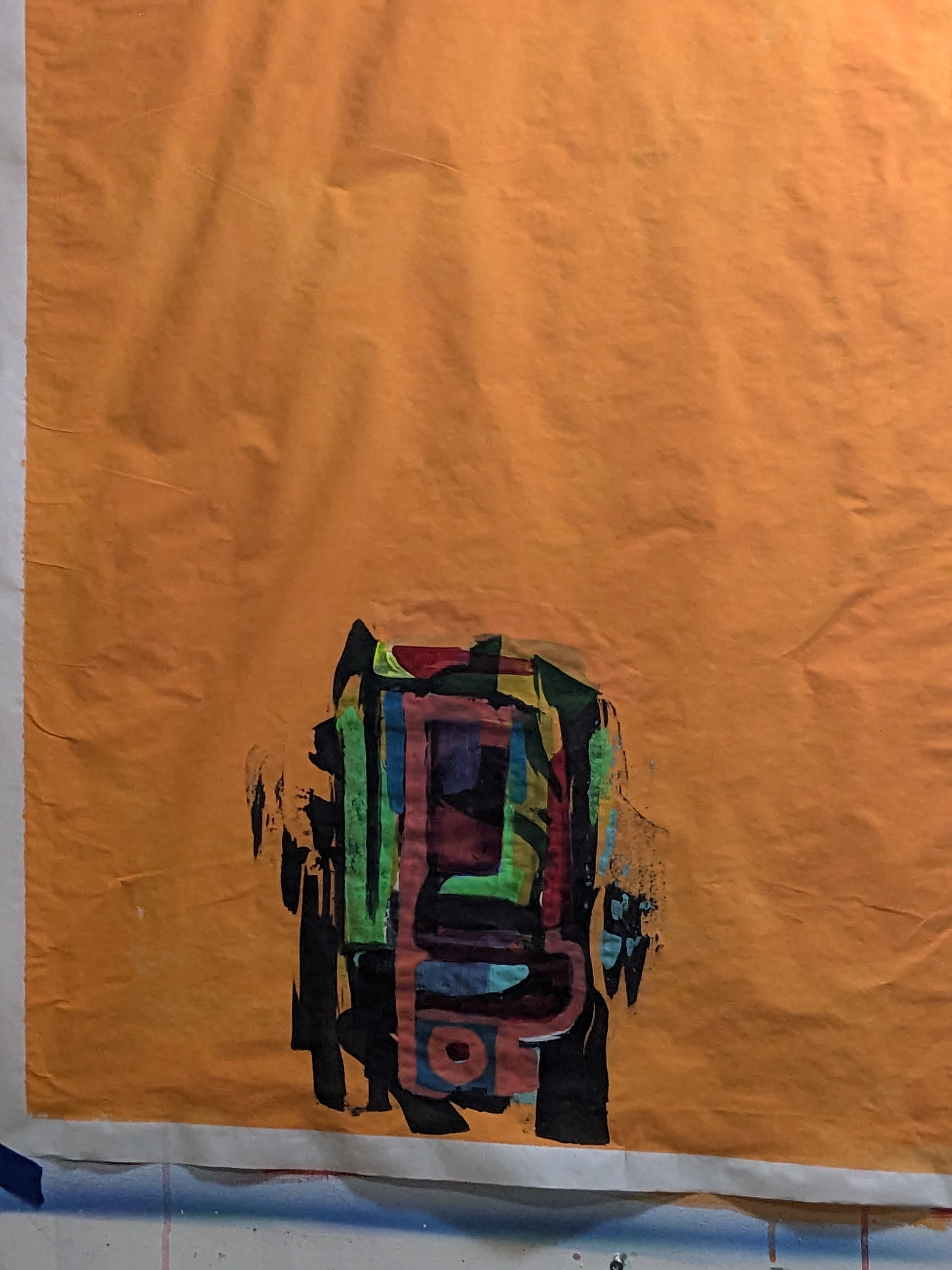 Abstract Orange Vellum Art