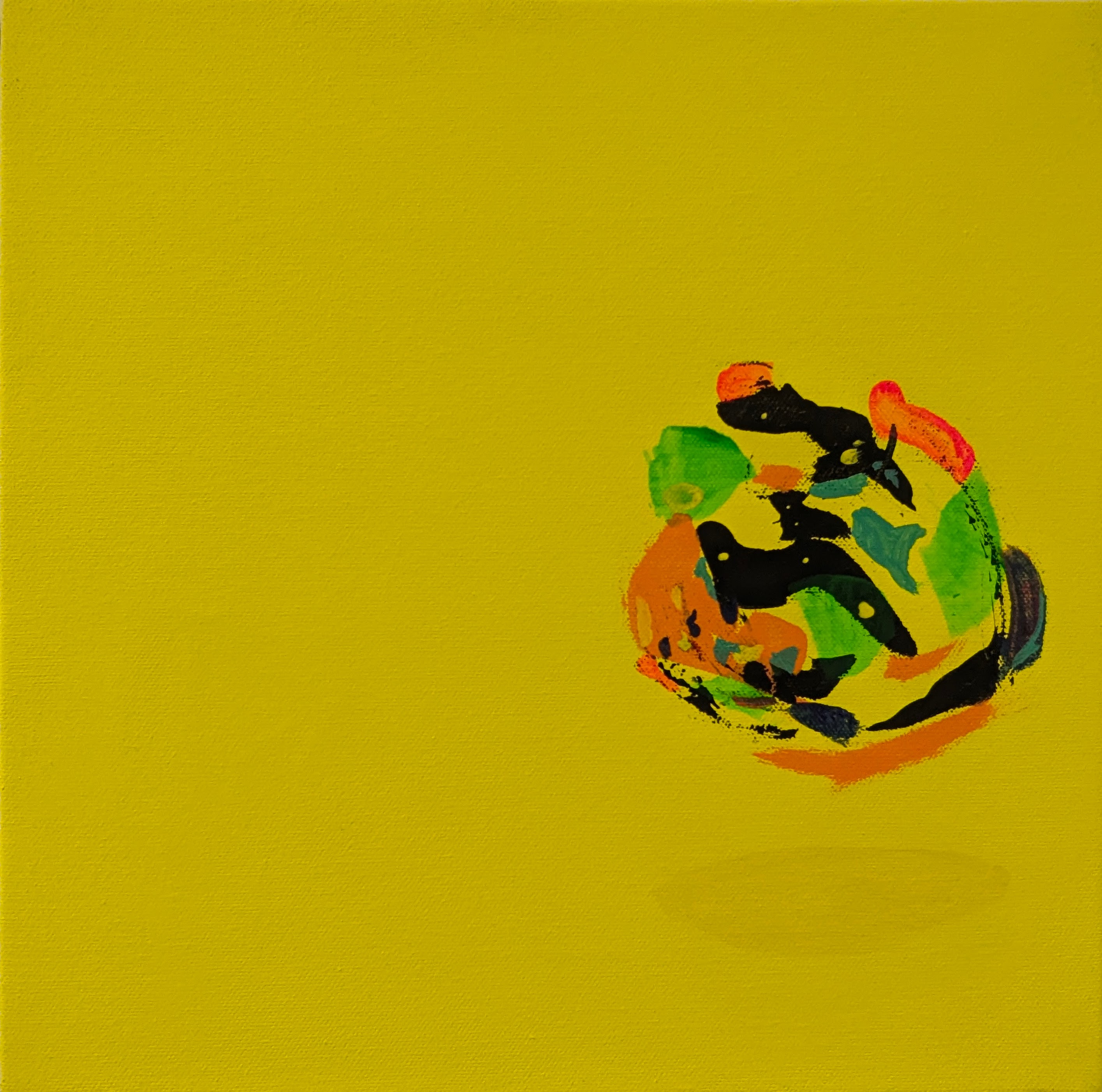 Abstract Yellow Canvas 12" x 12" yellow " Dream Cloud " NO. 3