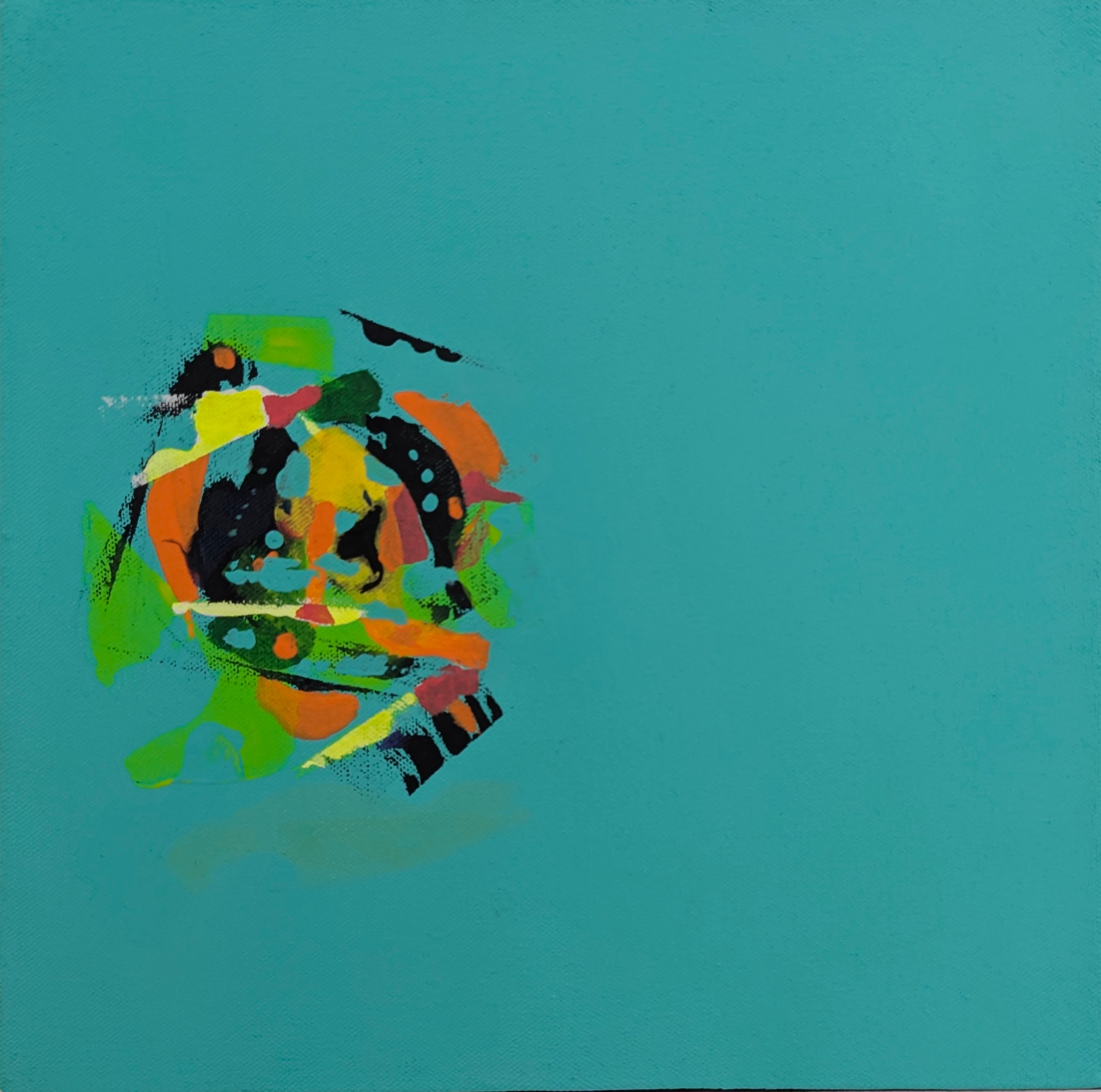 Abstract Splash Canvas 12" x 12" acrylic Blue " Dream Cloud" no. 2