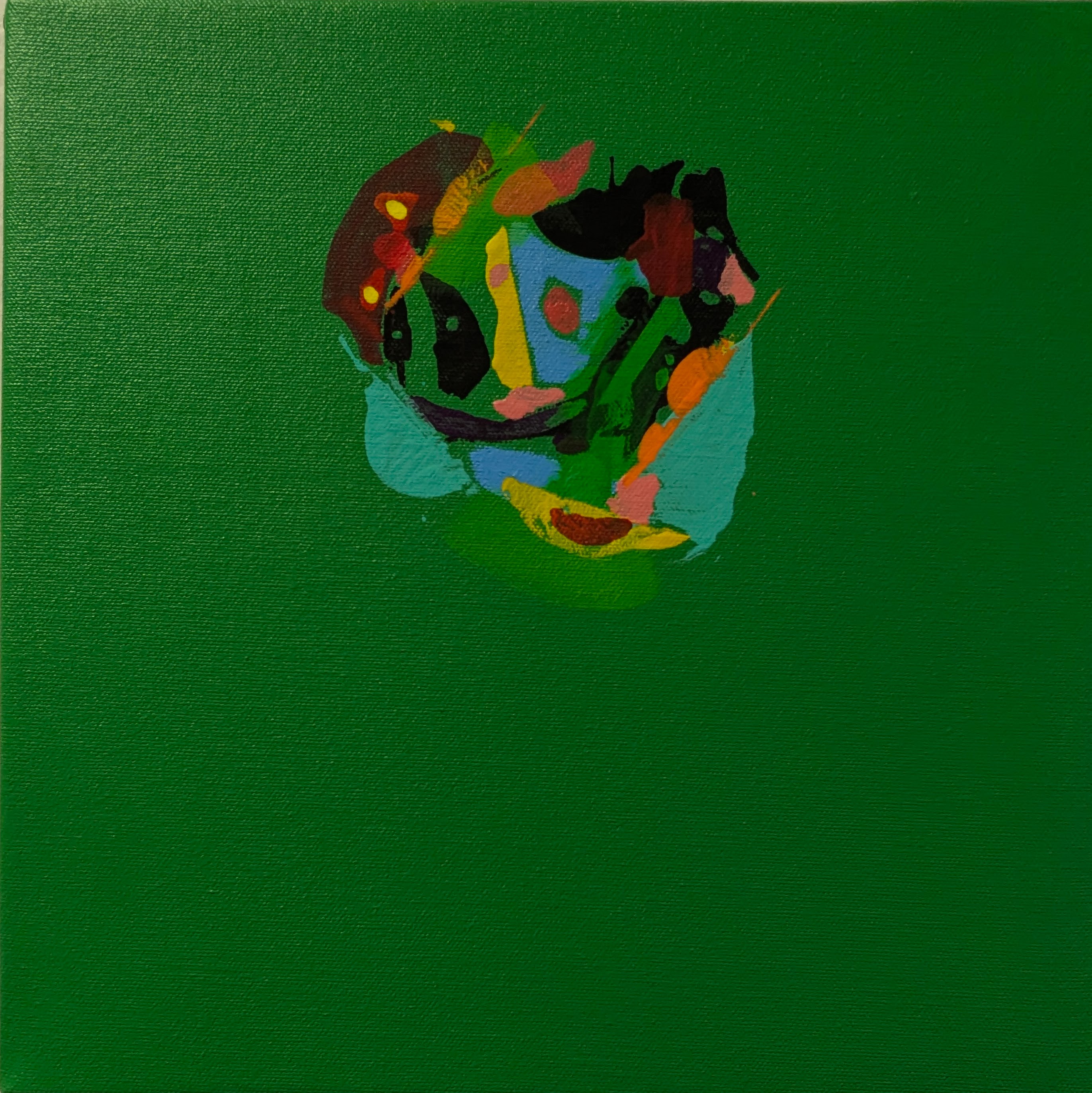 Abstract Green Canvas Art 12" x 12" acrylic green " Dream Cloud" no. 5