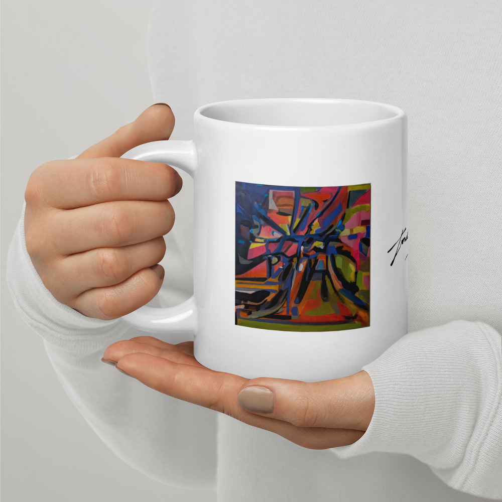 White glossy mug