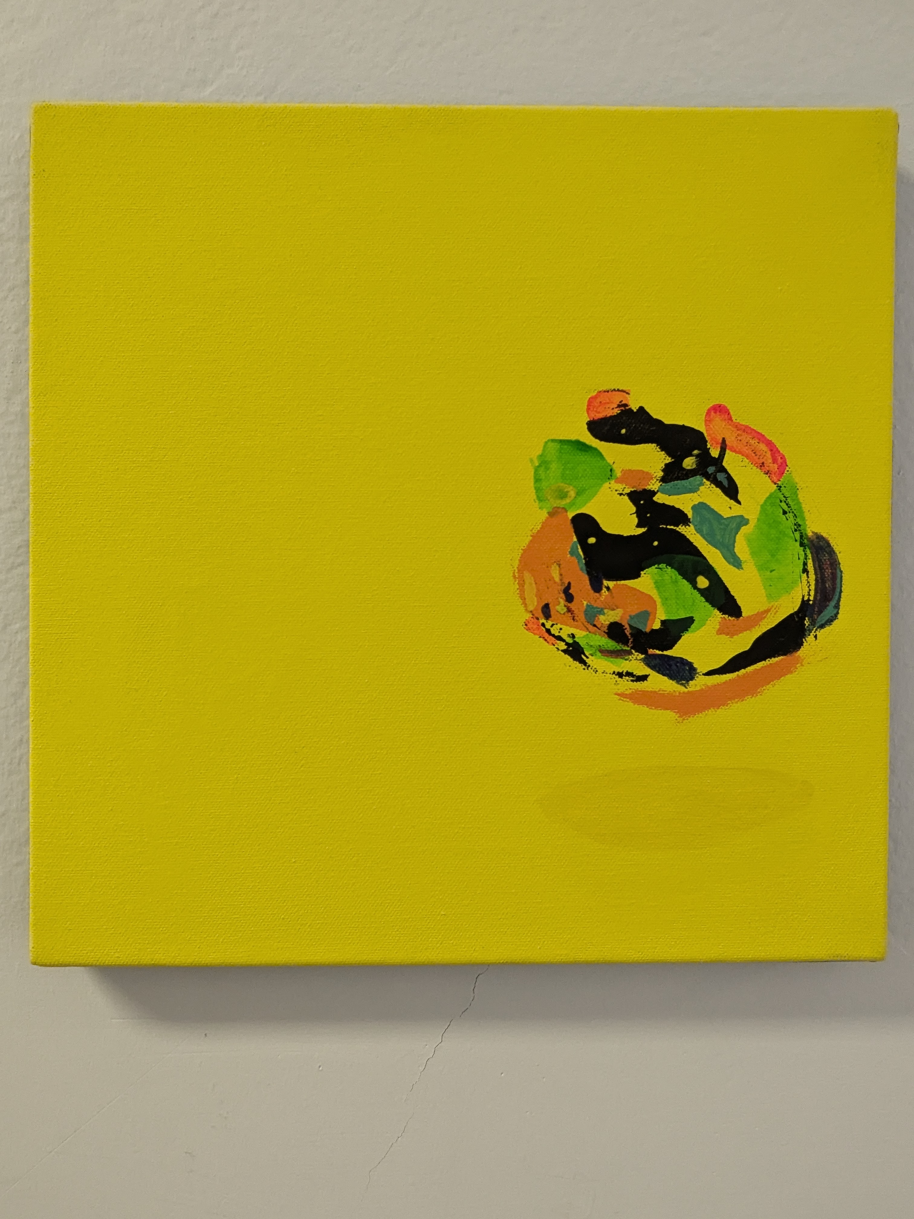 Abstract Yellow Canvas 12" x 12" yellow " Dream Cloud " NO. 3