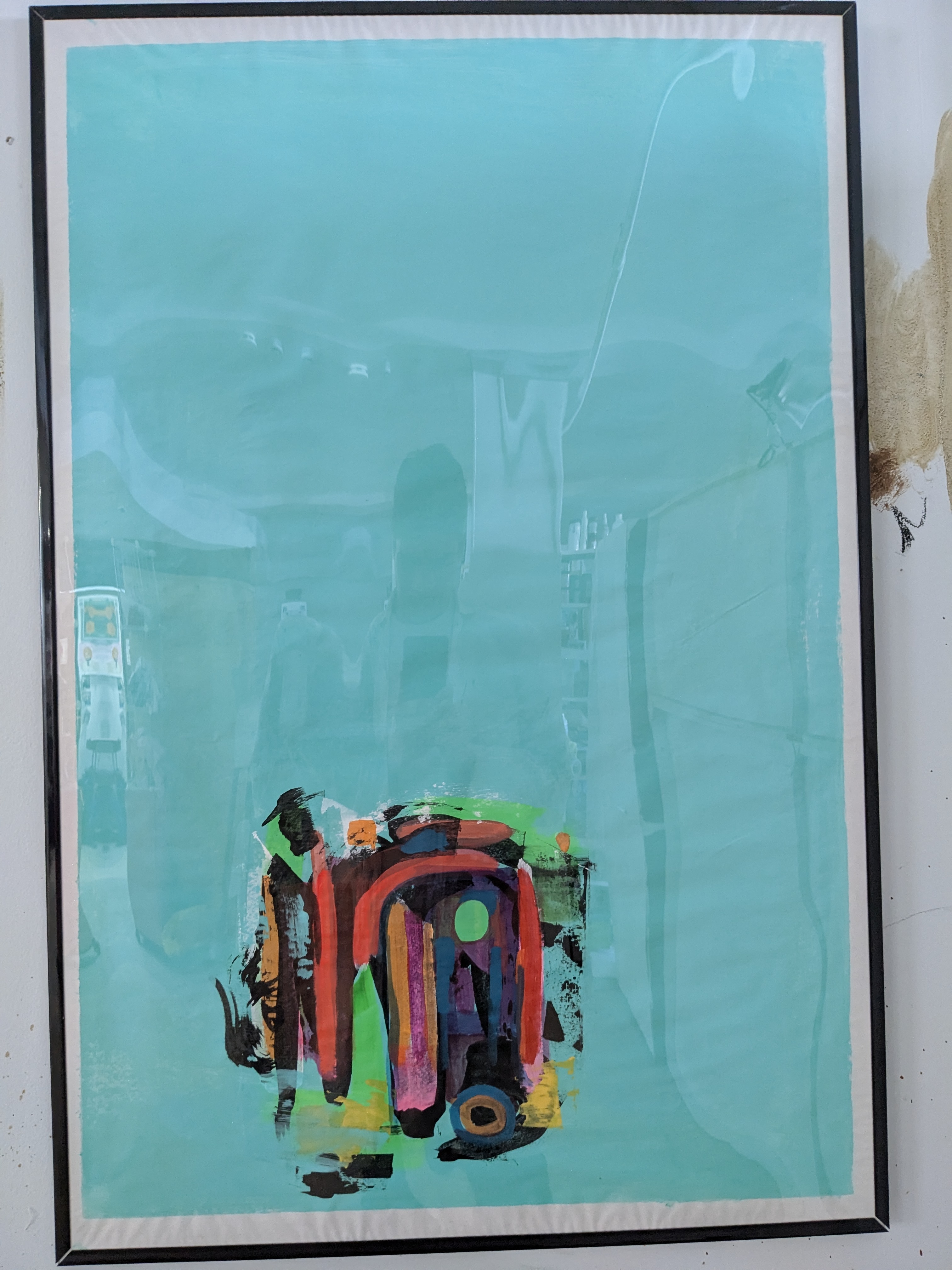 Abstract Teal Vellum Art