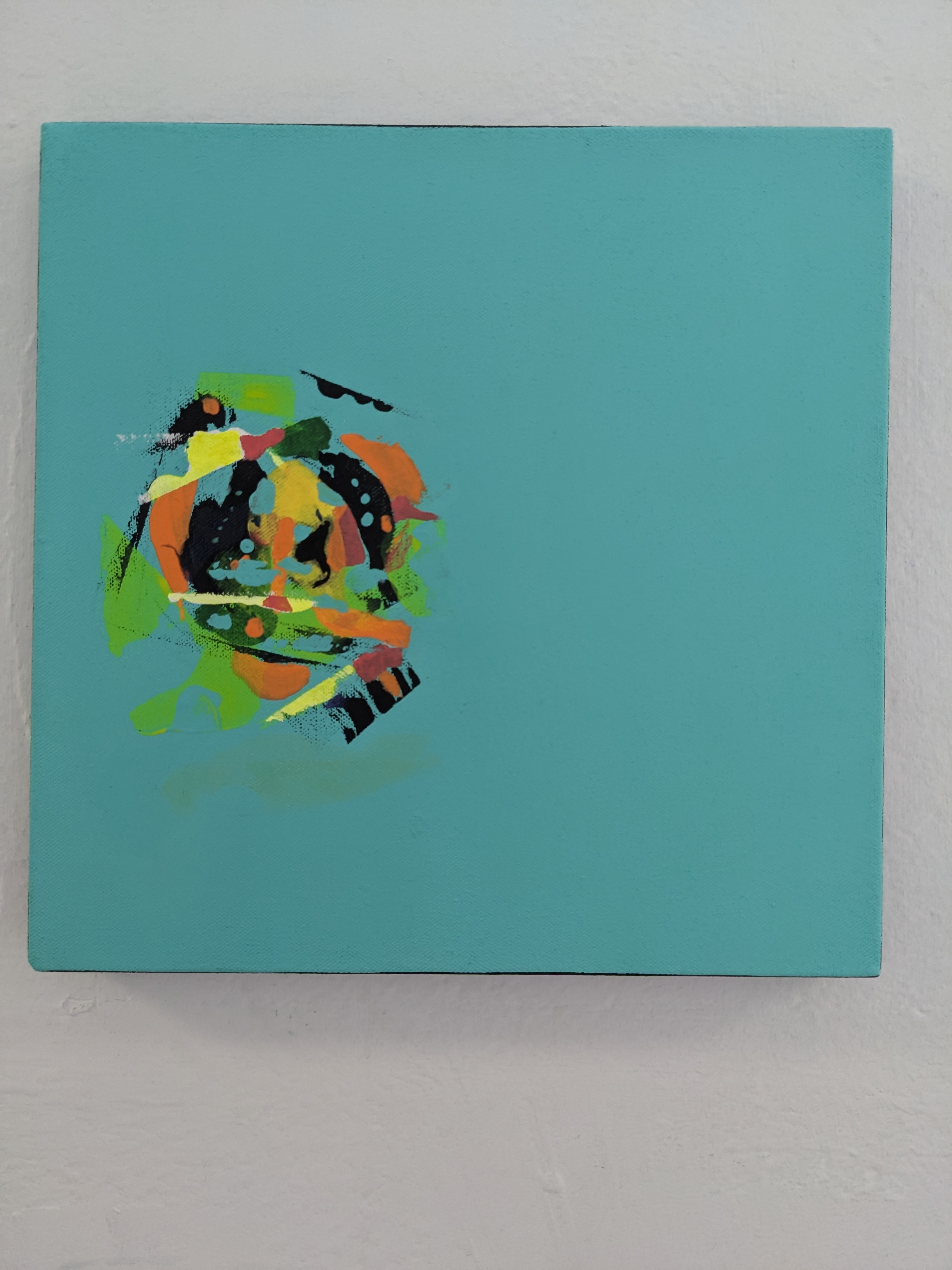 Abstract Splash Canvas 12" x 12" acrylic Blue " Dream Cloud" no. 2