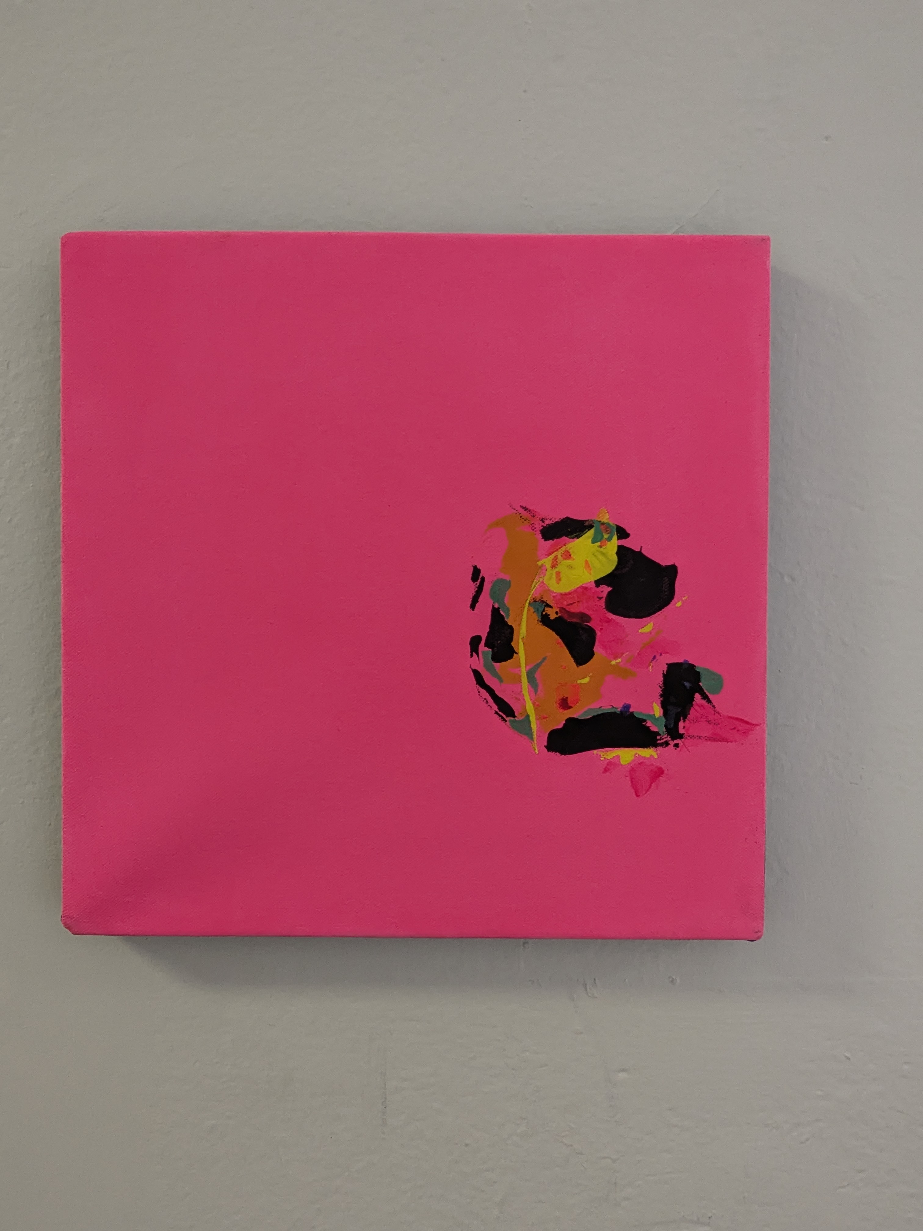 Abstract Pink Canvas 12" x 12" acrylic pink "Dream Cloud" NO.4