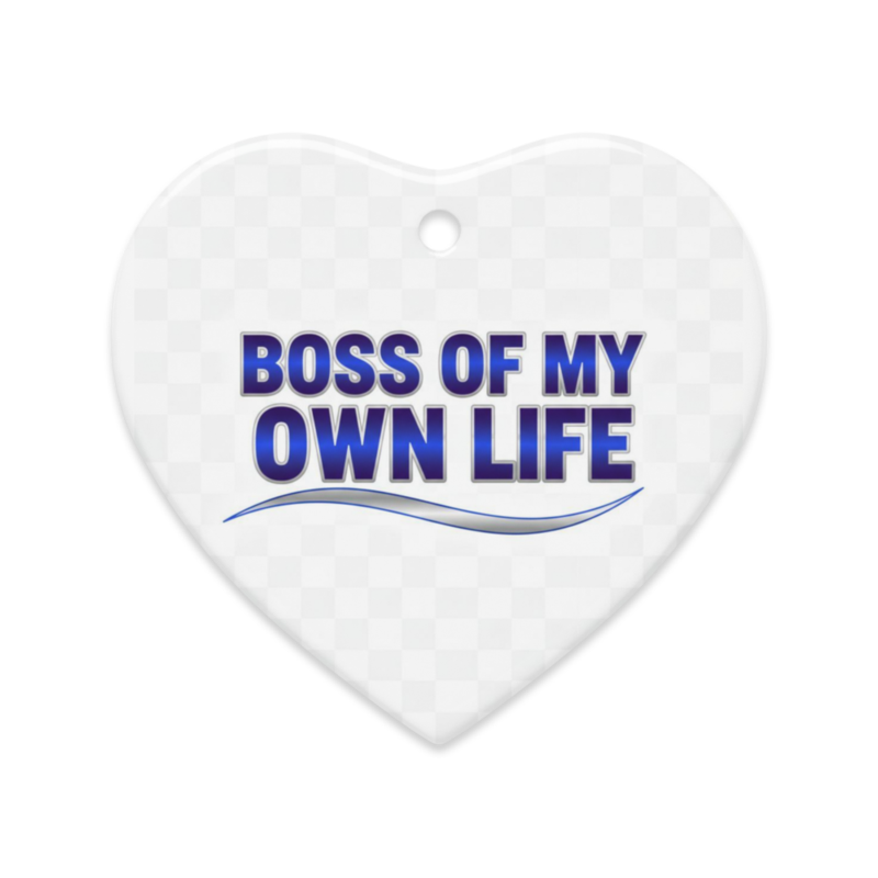 BOSS OF MY OWN LIFE” Inspirational Ceramic Ornament – Double-Sided Motivational Decor Gift